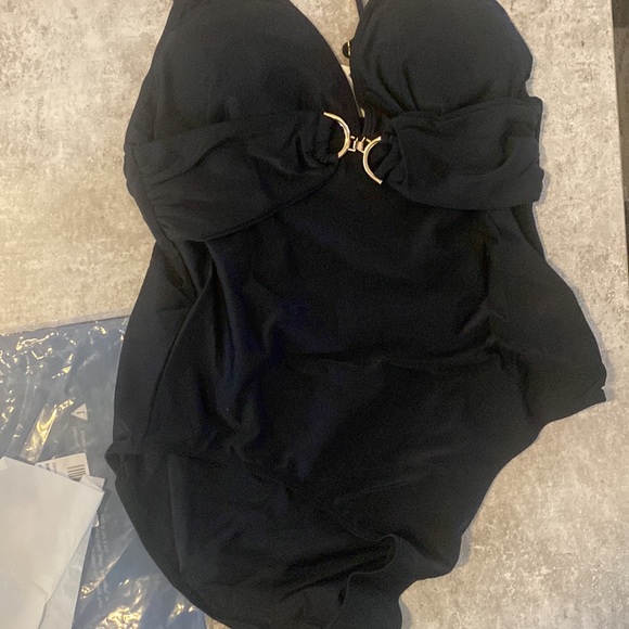 UNIQUEBELLA Women One Piece Swimsuits V Neck Tummy Control Bathing Suit, size L - Picture 6 of 7